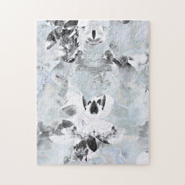 Puzzle Black and white luxurious abstract modern art (Vertical)