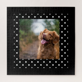 Puzzle Black and white polka dot Dog pic