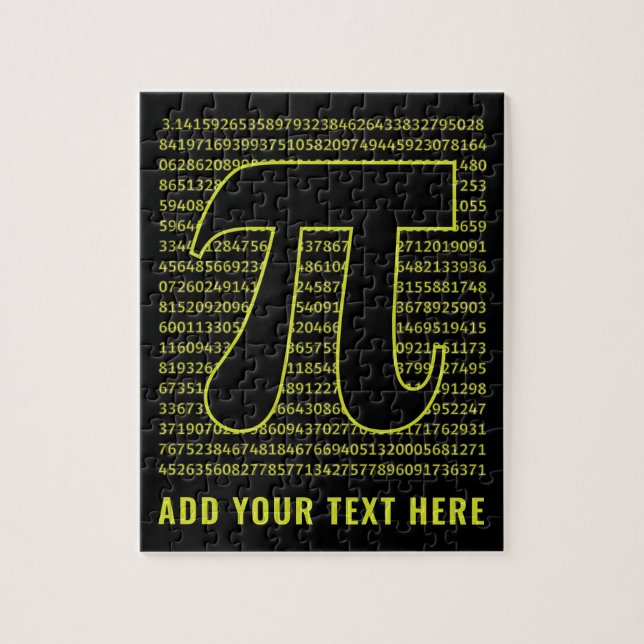 Puzzle Black And Yellow Happy Pi Day 3.14 (Vertical)