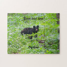 Puzzle Black Bear in forest