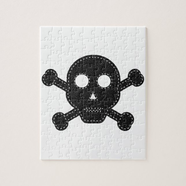 Puzzle Black Felt Skull (Vertical)