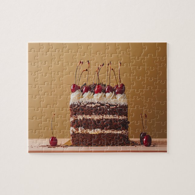 Puzzle Black Forest Cake Germany Tasty Food Photo (Horizontal)