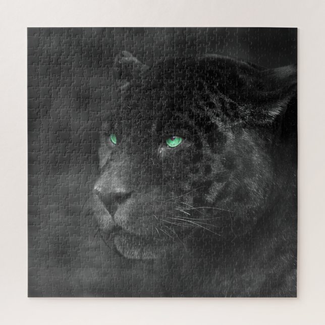 Puzzle Black Jaguars Emerald Gaze (Vertical)