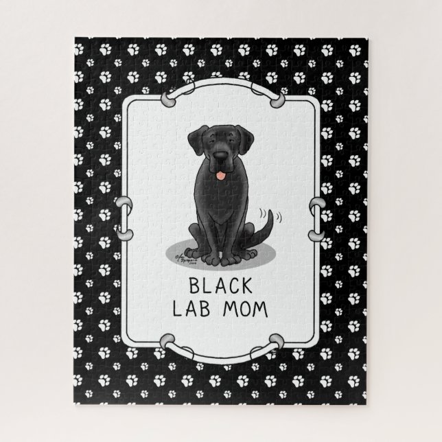Puzzle Black Lab Mom (Labrador Retriever Mom) (Vertical)
