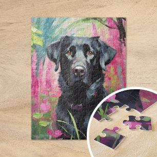 Puzzle Black Lab Retrato Arte Moderno