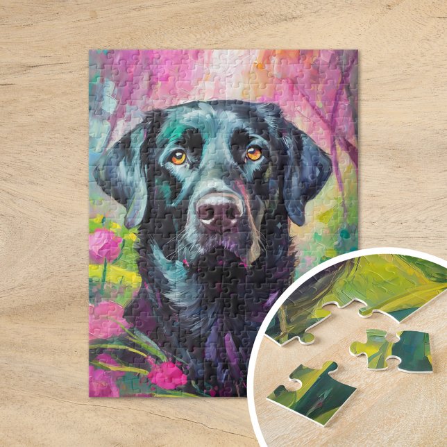 Puzzle Black Lab Retrato Arte Moderno (Subido por el creador)