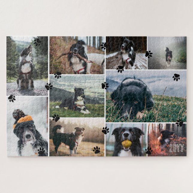 Puzzle Black Paws Añadir Collage de fotos de año 10 Masco (Horizontal)