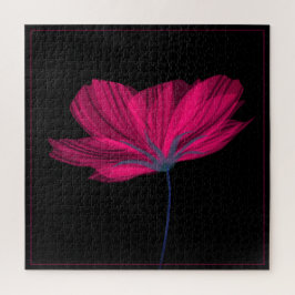Puzzle Black & Pink Flower Classy Floral Art Challenging