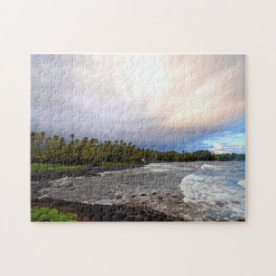 Puzzle Black Sand Beach - Big Island Hawaii - 11x14 pulga