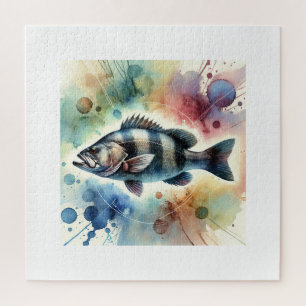 Puzzle Black Sea Bass 170724AREF132 - Watercolor