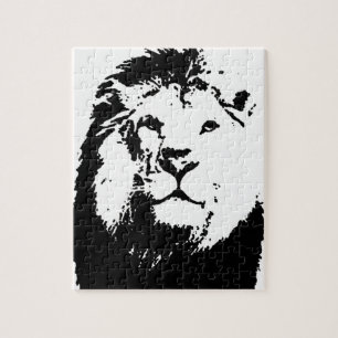 Puzzle Black & White Lion