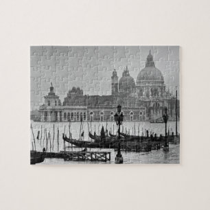 Puzzle Black White Vintage Venice Canal Travel