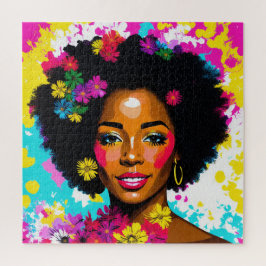 Puzzle Black Woman Pop Art Multicolor
