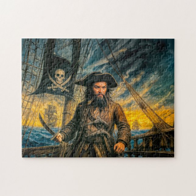 Puzzle Blackbeard Pirate Storm Portrait (Horizontal)