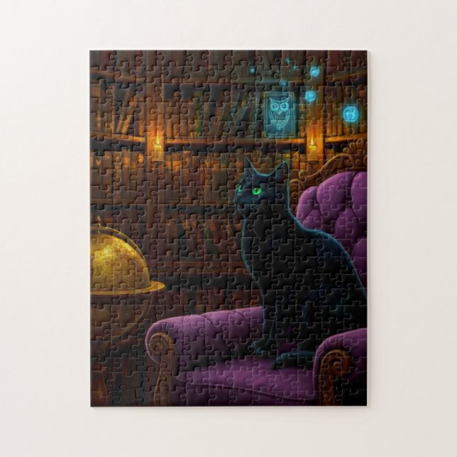 Puzzle BlacknCat en la biblioteca  (Vertical)