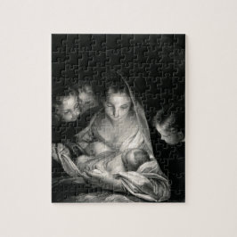 Puzzle Blanco del negro de los ángeles del Virgen María