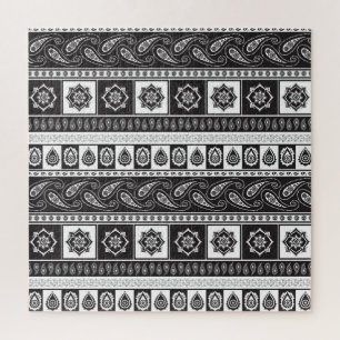 Puzzle Blanco negro étnico: Patrón eterno