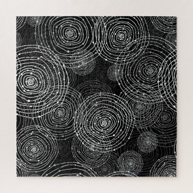 Puzzle Blanco Negro: Formas redondeadas impecables. (Vertical)