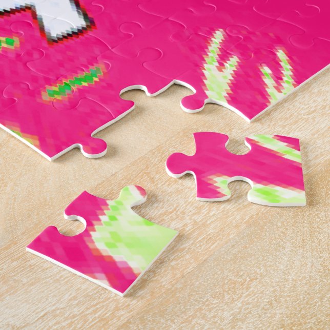 Puzzle Blank baby vivid pink floral purple shade monogram (Lado)