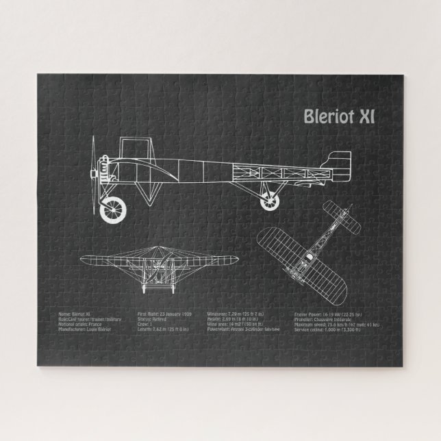 Puzzle Bleriot XI - Planes de dibujo del plano aéreo PD (Horizontal)