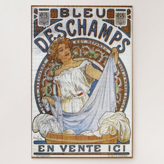 Puzzle Bleu Deschamps de Alphonse Mucha (Vertical)