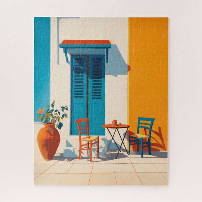 Puzzle Bliss de la terraza mediterránea de la mañana (Vertical)