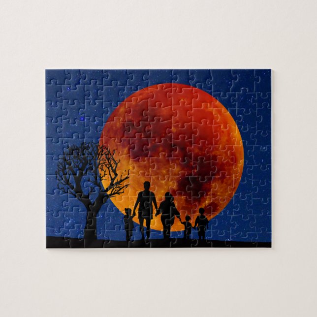 Puzzle Blood Moon Lunar Eclipse Family (Horizontal)