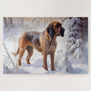 Puzzle Bloodhound Deja que nieve Navidad