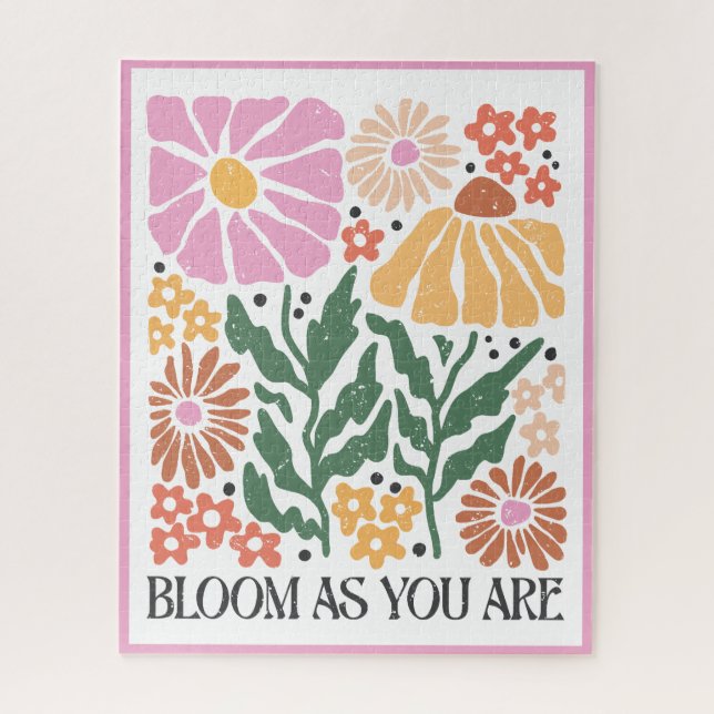 Puzzle Bloom As You Are Boho Floral Inspirador Cita (Vertical)