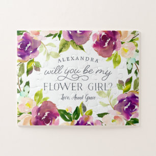 Puzzle Bloom vibrante   Personalizado Be My Flower Girl