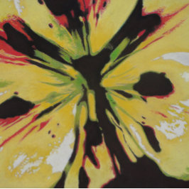 Puzzle bloques abstractos de flores de lirio brillantes y