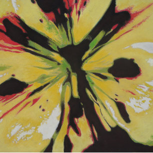 Puzzle bloques abstractos de flores de lirio brillantes y