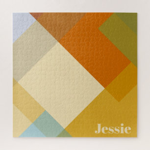 Puzzle Bloques geométricos de color retro-modernos