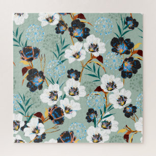 Puzzle Blossom Patrón Floral Vintage Botánico