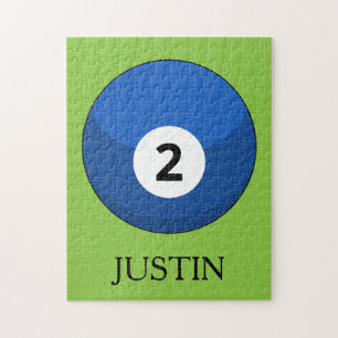 Puzzle Blue Billiard Ball Número Dos Personalizado