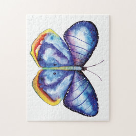 Puzzle Blue Butterfly Watercolor Foto Caja de regalo de r