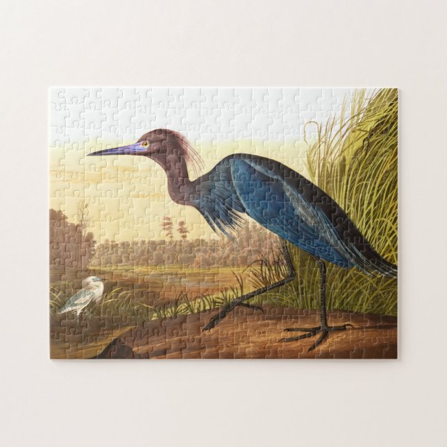 Puzzle Blue Crane o Heron por John James Audubon (Horizontal)