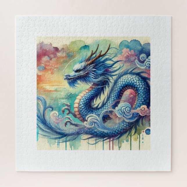 Puzzle Blue Dragon 300724AREF141 - Watercolor (Vertical)