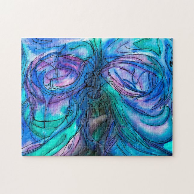Puzzle Blue Fantasy Watercolor (Horizontal)