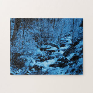 Puzzle Blue Flower Brook Resumen arte de fantasía