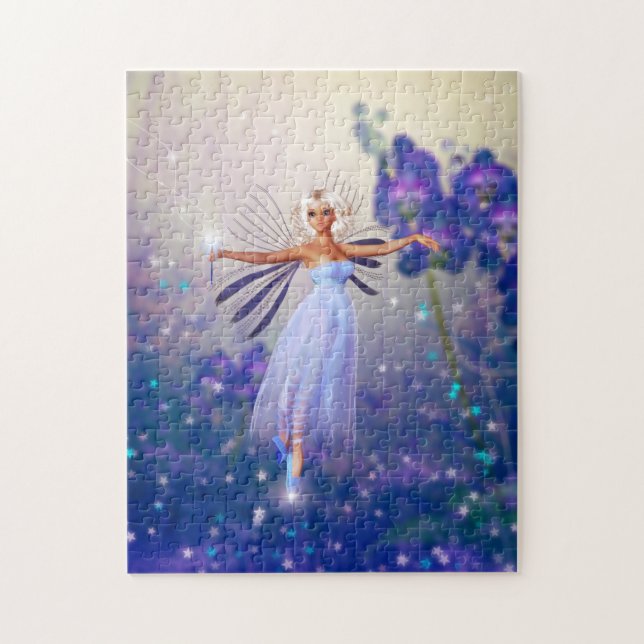 Puzzle Blue Flower Fairy (Vertical)