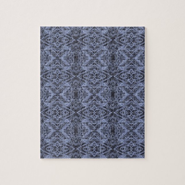 Puzzle Blue Foxtail Repeat (Vertical)