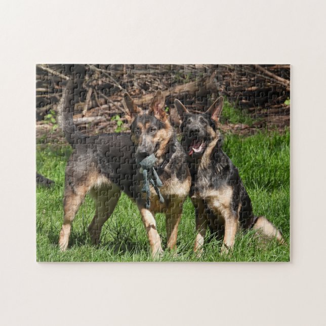 Puzzle Blue German Shepherd Duo (Horizontal)