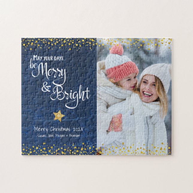 Puzzle Blue Gold Photo Days Ferry Bright Script Holiday (Horizontal)