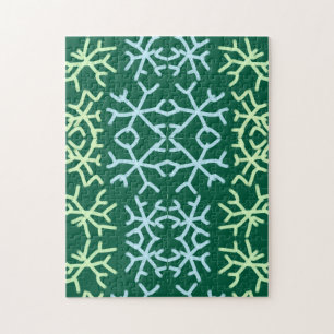 Puzzle Blue gr Nieve flakes patrón de nieve Navidad