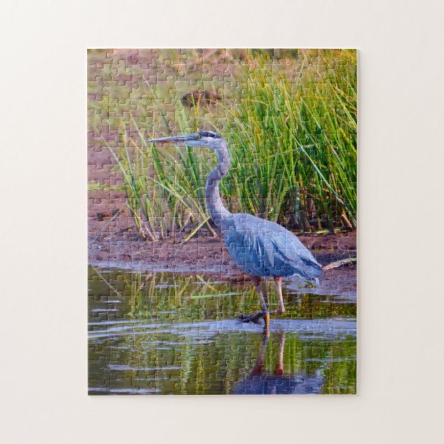Puzzle Blue Heron Yellowstone. (Vertical)