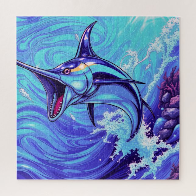 Puzzle Blue Marlin Leap (Vertical)
