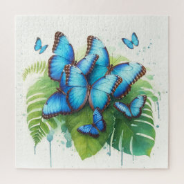 Puzzle Blue Morpho Butterflies Gathering REF256 - Waterco
