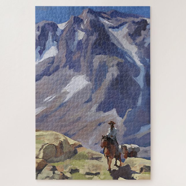 Puzzle "Blue Mountain Rider" por Edgar Payne (Vertical)
