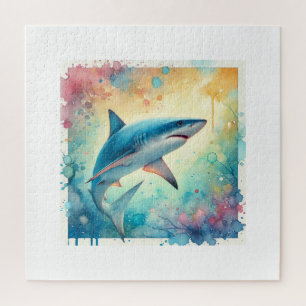 Puzzle Blue Shark 070824AREF119 - Watercolor